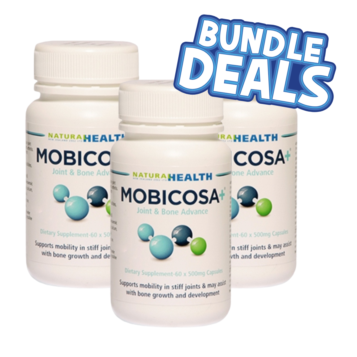 ☆SPECIAL☆ TRIPLE PACK Mobicosa+® Joint & Bone Advance Supplement 60 Capsules 500mg