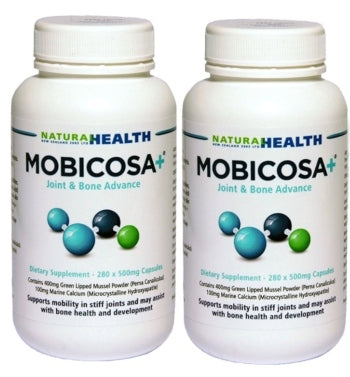 ☆SPECIAL☆ TWIN PACK Mobicosa+® Premium Joint Supplement 280 x 500mg Capsules