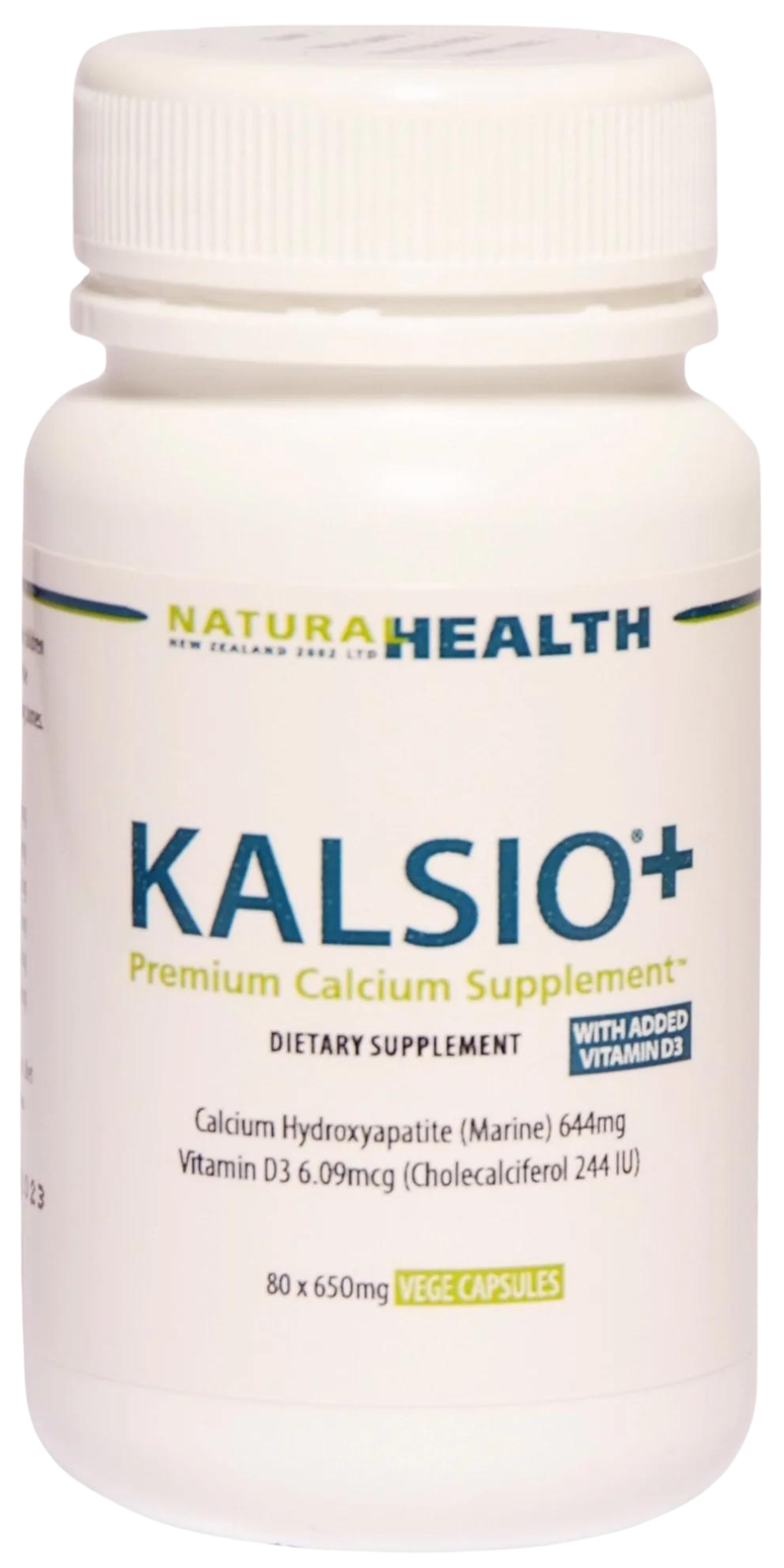 Kalsio®+ Calcium & Vitamin D Supplement 80 Capsules 650mg